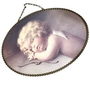 Vintage Angel Sleeping Wall hanging picture or Dresser tray decor
